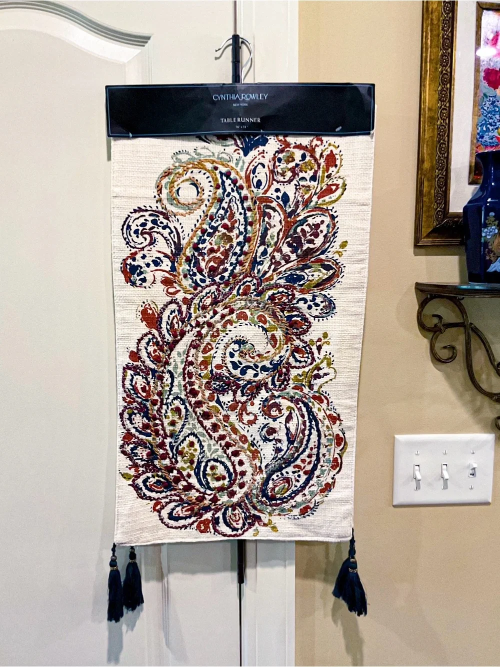 Cynthia Rowley Table Runner Embroidered Paisley Print